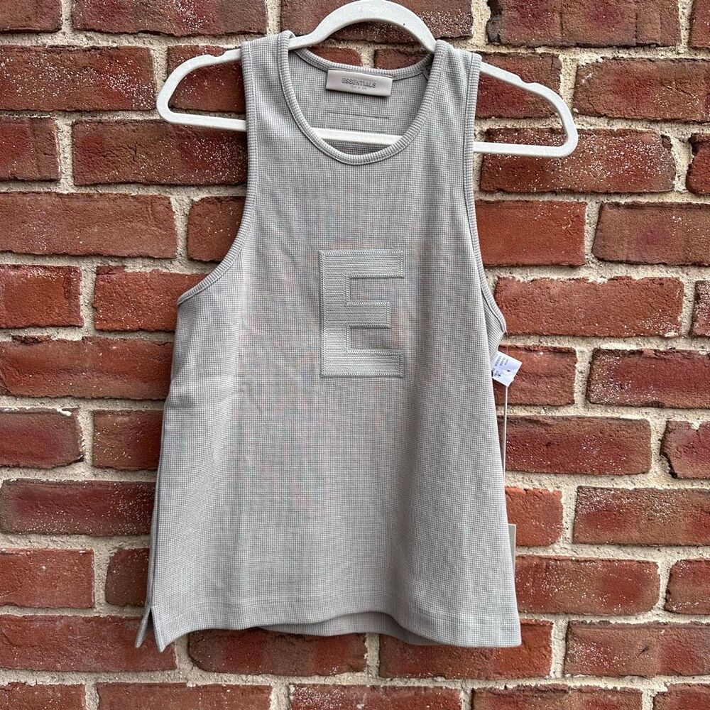 Fear of God ESSENTIALS Waffle Tank top Seal Green Small NWT - Picture 6 of 12